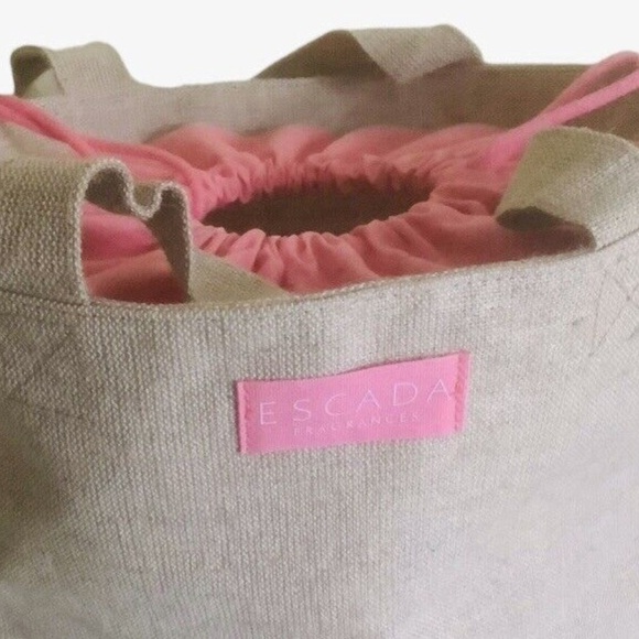 NEW ESCADA Fragrance Beach Tote Summer Festival 2024 Bag Pink Drawstring Closure - Picture 2 of 3